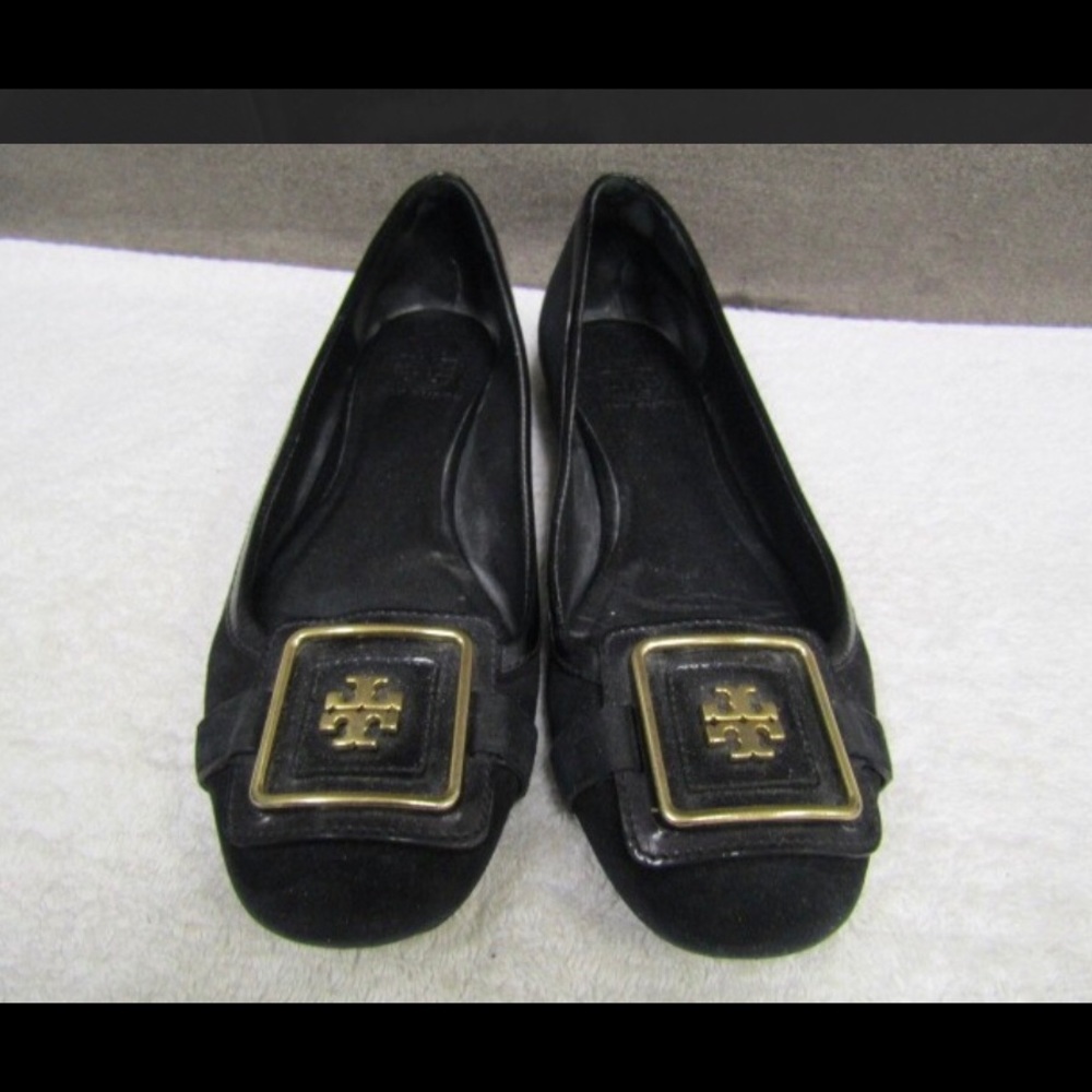 Tory Burch GIGI Suede Block heel flats EUC